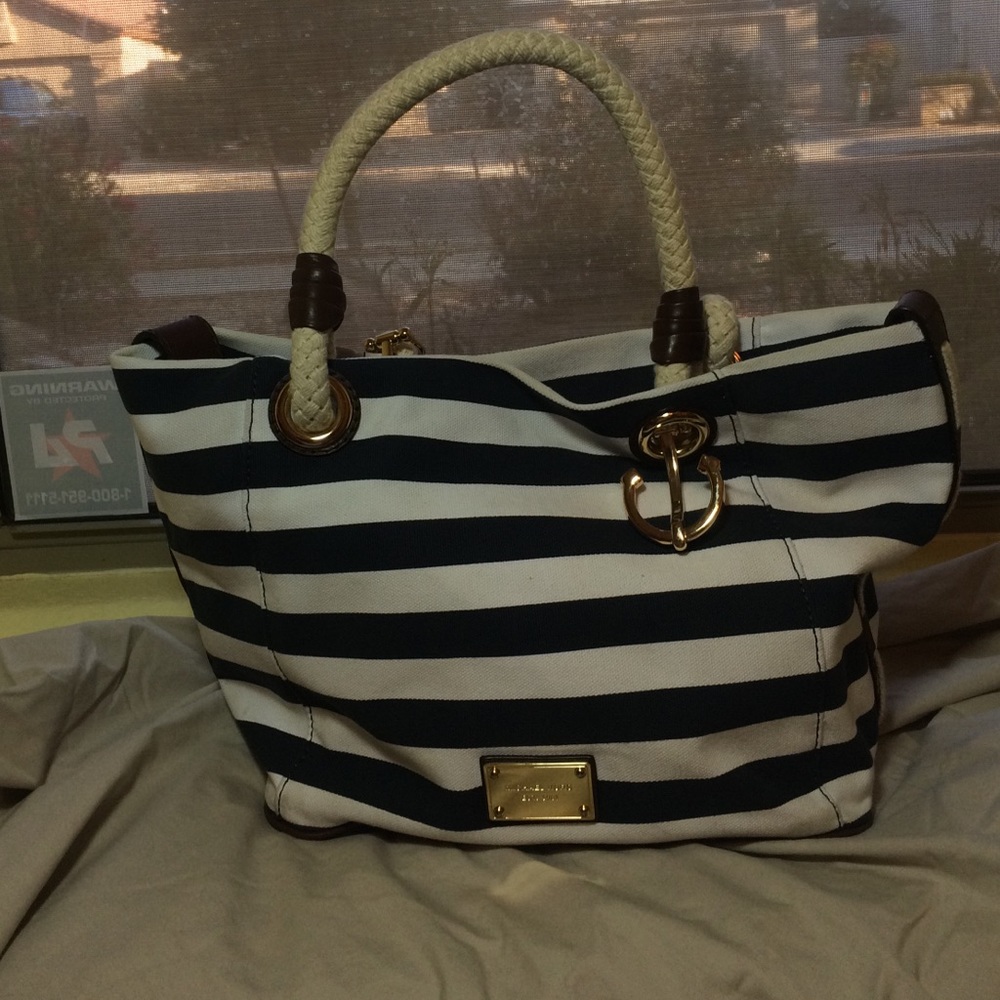 COPY - Michael Kors Marina Striped Canvas Purse